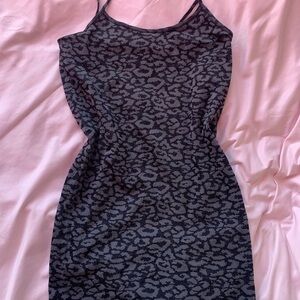 Leopard Print Black and Gray Dress